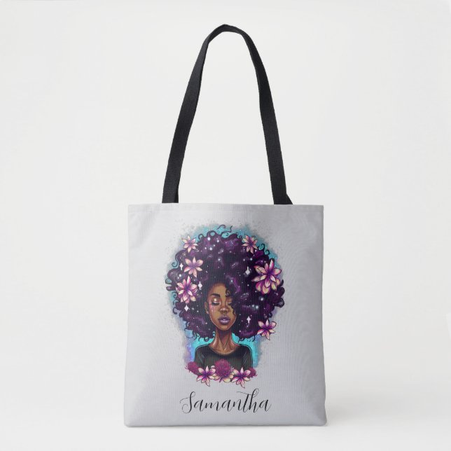 Tote Bag Floral Sparkling Afro Femme (Devant)