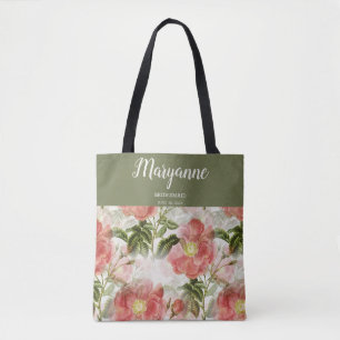 Tote Bag Floral Vintage peint