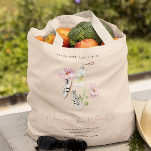 Tote Bag Floral Wellness Feminine Health & Fitness