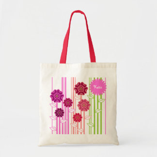 Tote Bag Florales colorées avec zone de nom Fourre-tout