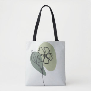 Tote Bag Flore blanche et bleue avec un design ludique