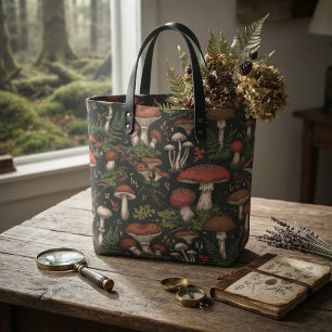 Tote Bag Flore botanique vintage de champignons forestiers