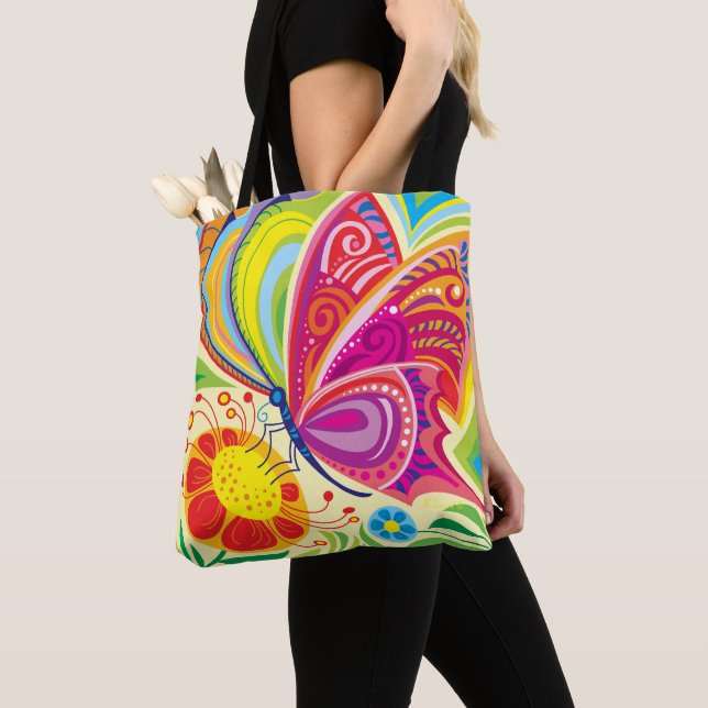 Tote Bag Flore ondoyante ensoleillée (De près)