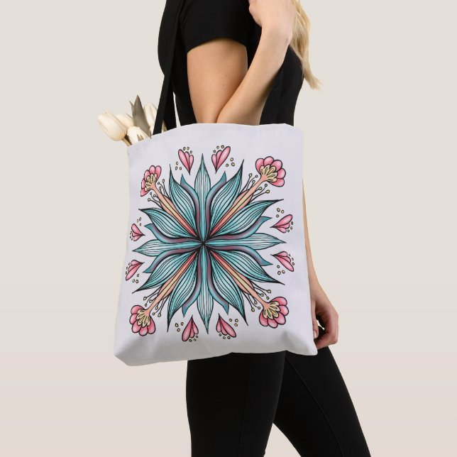 Tote Bag Flore printanière : géométrique (De près)