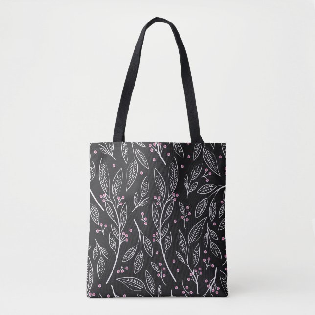 Tote Bag Flore tirée à la main : Conception transparente (Devant)