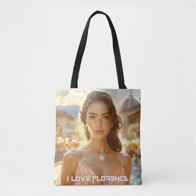 TOTE BAG FLORENCE - ITALIE - J'AIME FLORENCE (Devant)
