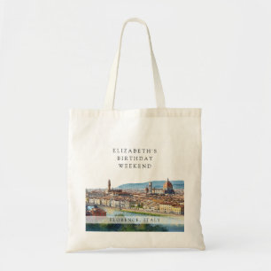 Tote Bag Florence Skyline Aquarelle Anniversaire Week-end