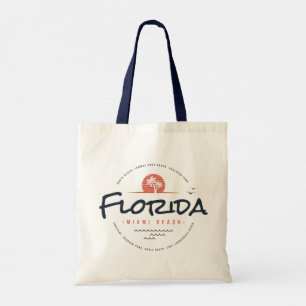Tote Bag Floride Miami Beach Rétro Coucher de soleil Palmie