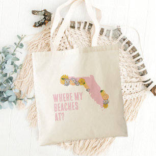 Tote Bag Floride Où Mes Plages Personnalisées