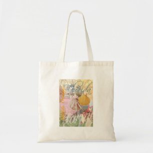 Tote Bag Floride Vintage Travel Beach Seashell Shell Art