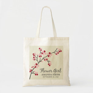 Tote Bag Flower Girl Wedding Party Cadft Bag (rouge)