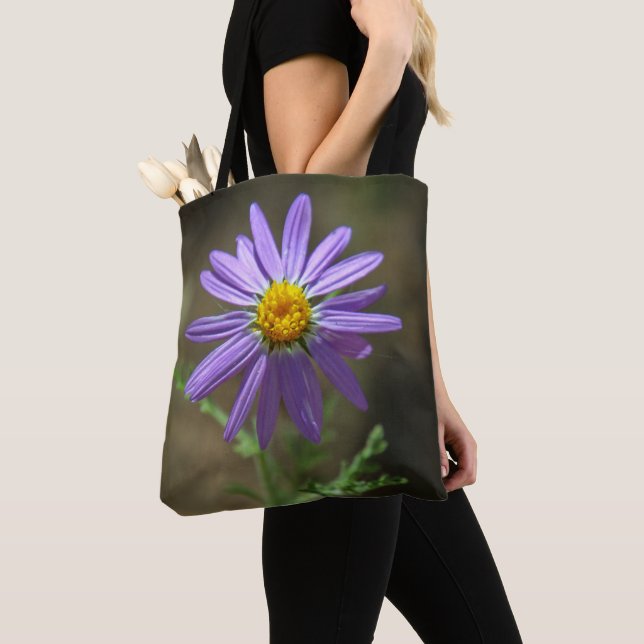 Tote Bag flower power pourpre (De près)