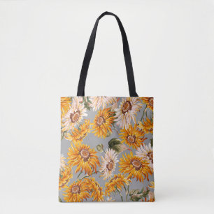 Tote Bag Flower sunflowers spring beautiful seamless patter