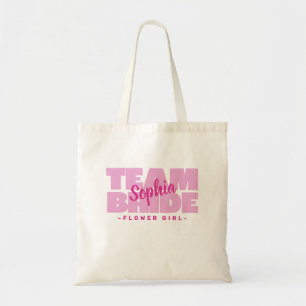 Tote Bag Flower Team Mariée Mariée Nom de la fête de la mar