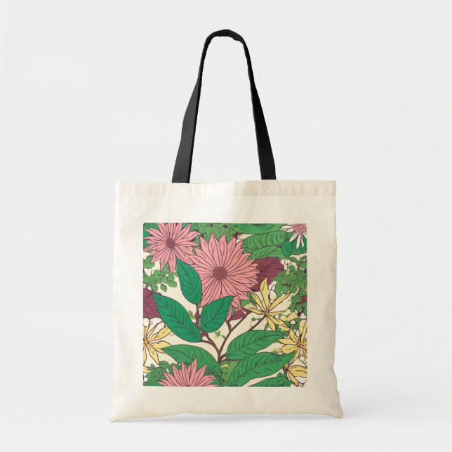 Tote Bag flowered cloth bag (Devant)