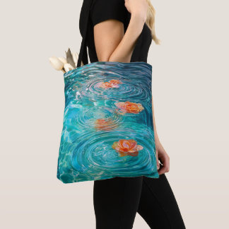 Tote Bag Flowers Floating on Water 