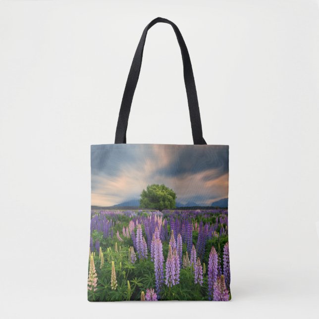 Tote Bag Flowers (homonymie) | Lupine Field à New Zealand (Devant)
