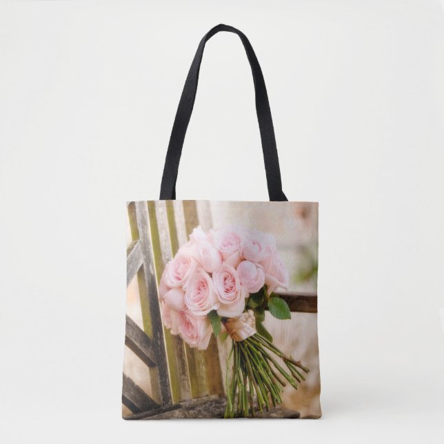 Tote Bag Flowers | Pink Rose Bouquet (Devant)