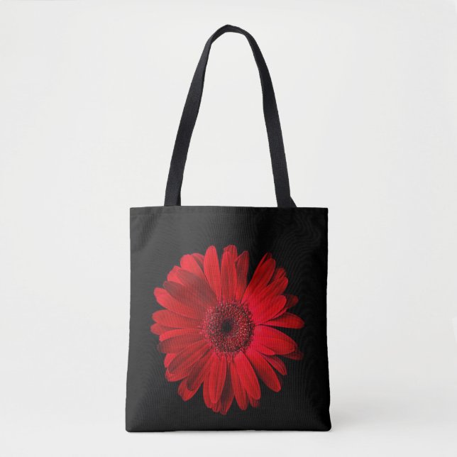 Tote Bag Flowers | Red Gerbera Daisy (Devant)
