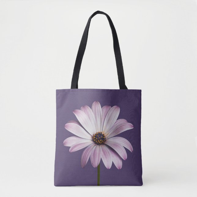 Tote Bag Flowers | White & Purple Daisy (Devant)