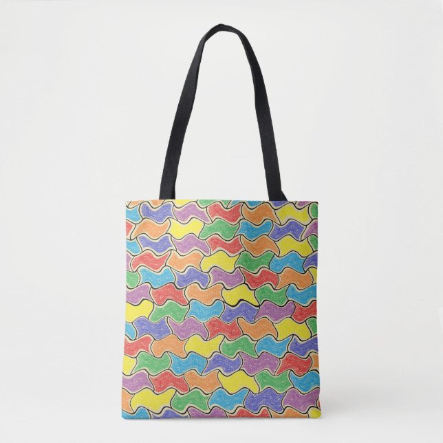 Tote Bag Fluctuations colorées (Devant)