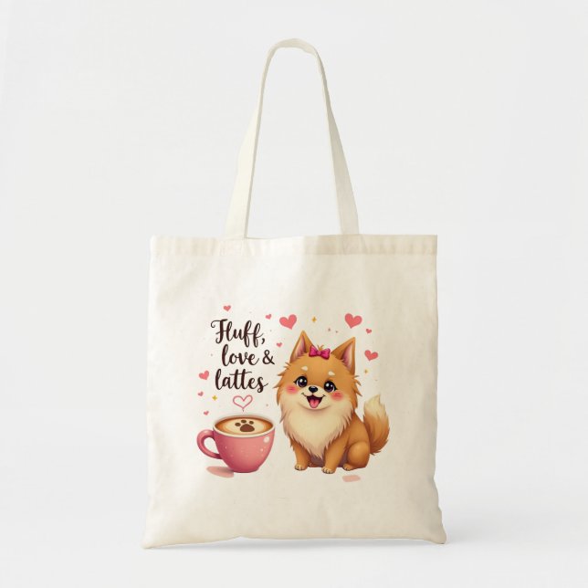 Tote Bag Fluff, Love & Lattes (Devant)