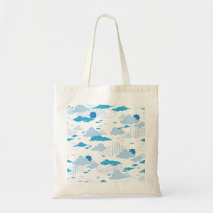 Tote Bag Fluffy Cloud Sunny White Sky Motif