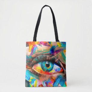 Tote Bag "Fluorite" - peinture à l'huile. Photo conceptuell