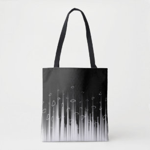 Tote Bag Flux De Ligne Cerclée Noir Et Blanc