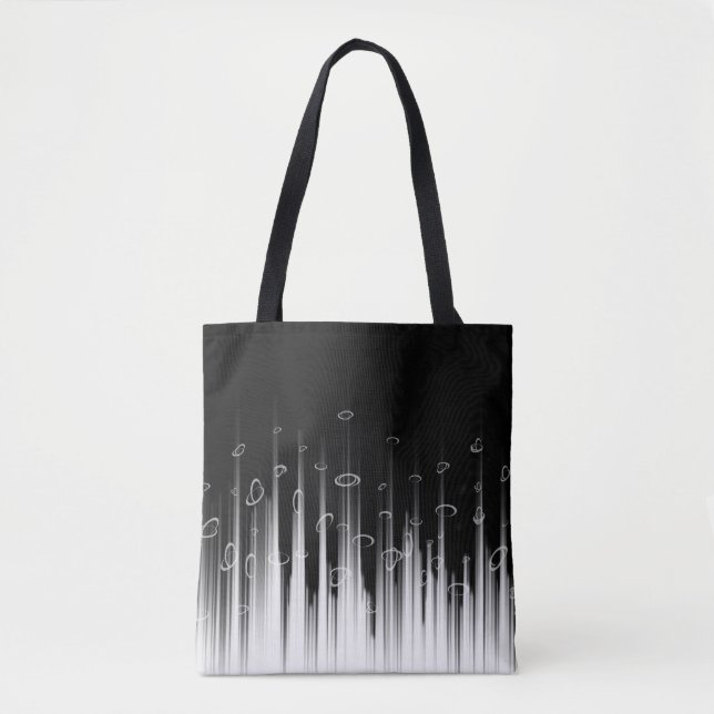 Tote Bag Flux De Ligne Cerclée Noir Et Blanc (Devant)