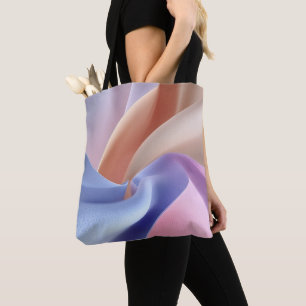 Tote Bag Flux de tissu pastel abstrait avec des courbes dou