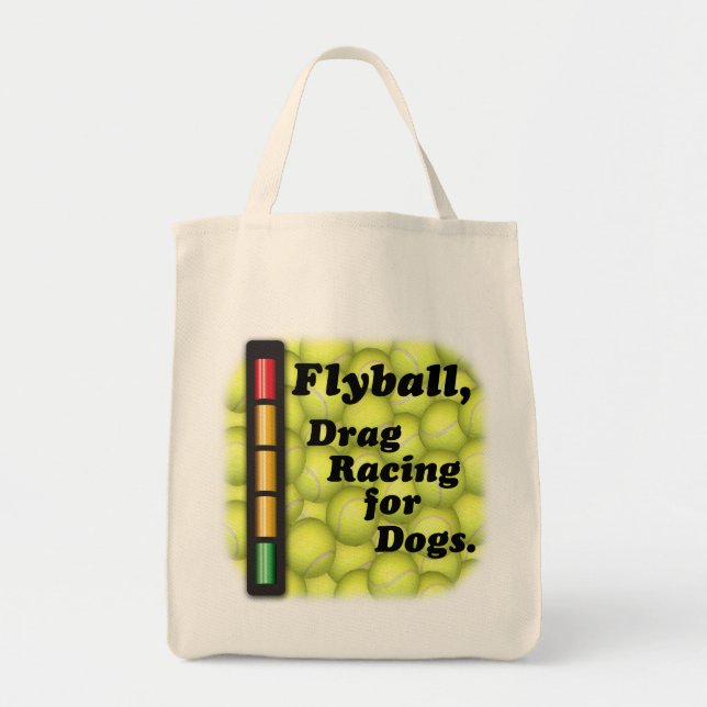 Tote Bag Flyball est entrave emballant pour des chiens, (Devant)