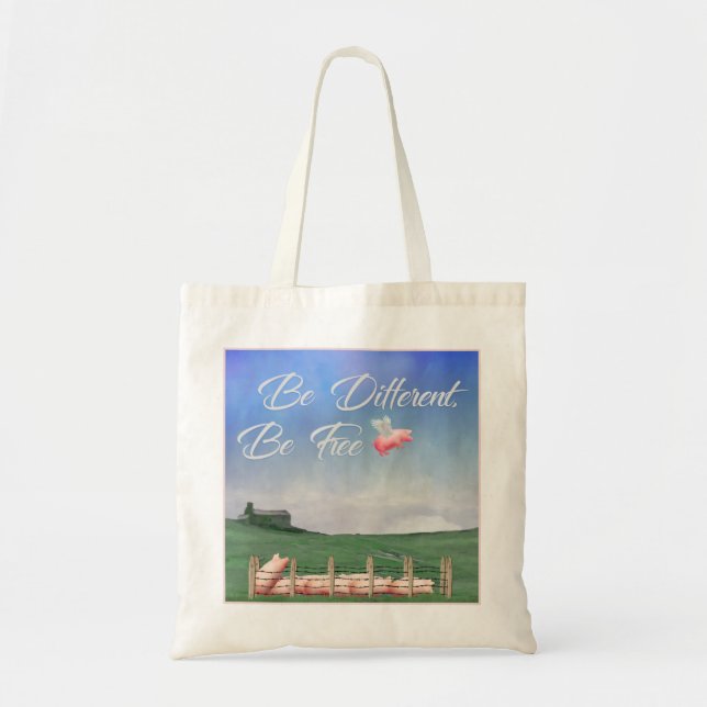 Tote Bag Flying Pig Soyez Différent (Devant)