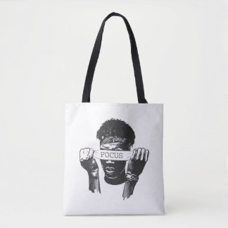 Tote Bag Focus Blindfold Motivational Street Art Illustrati
