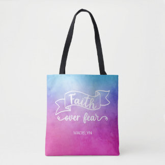 Tote Bag Foi contre la peur Aquarelle moderne Inspiration