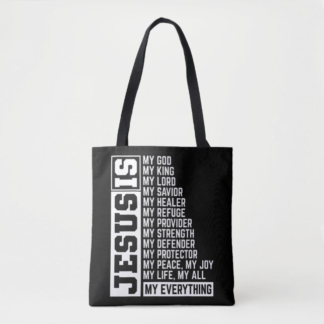 Tote Bag Foi Croix Chrétienne Religion Jésus Seigneur Don J (Devant)