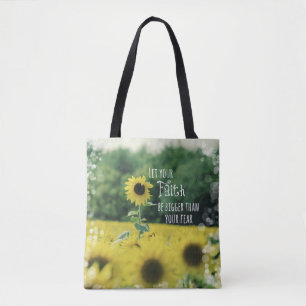 Tote Bag Foi des tournesols plus grande que la peur