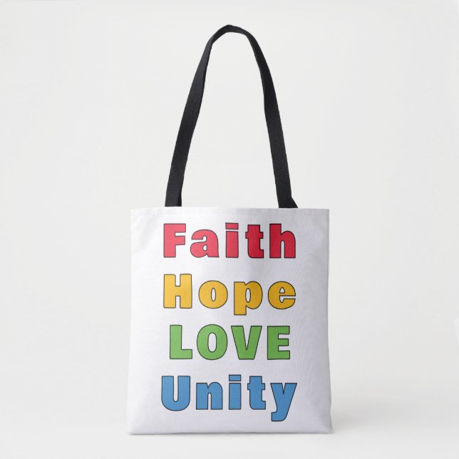 Tote Bag Foi Espoir Amour Unité (Devant)