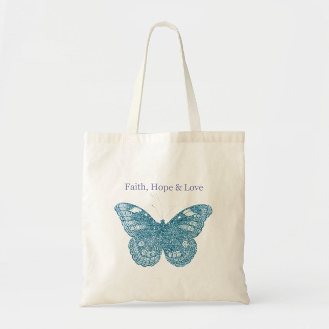 Tote Bag Foi, Espoir, Papillon d'amour (Devant)
