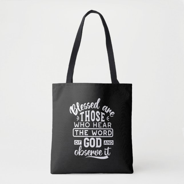 Tote Bag Foi et obéissance – Écriture inspirante (Devant)