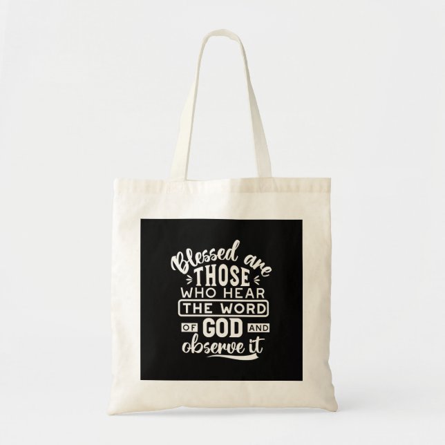 Tote Bag Foi et obéissance – Écriture inspirante (Devant)