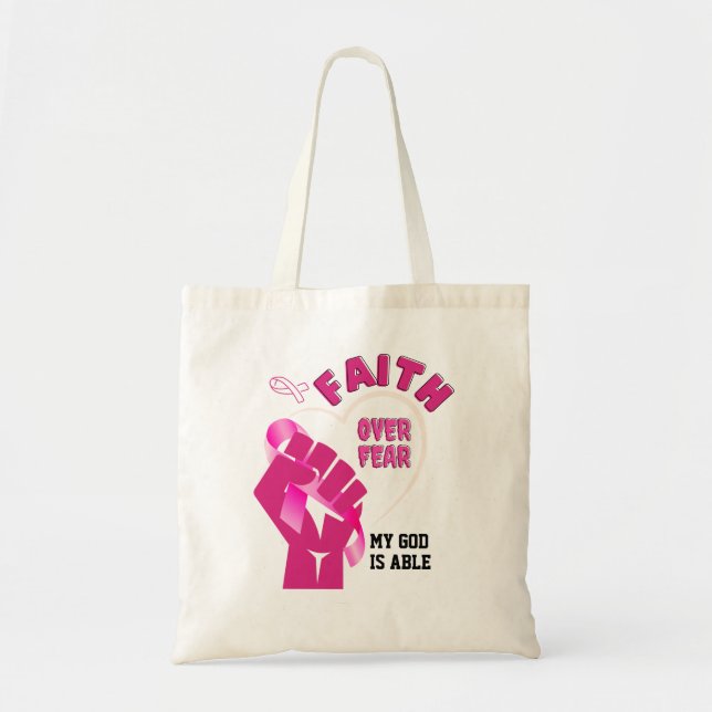 Tote Bag FOI SUR LA PEUR Sensibilisation au cancer du sein (Devant)