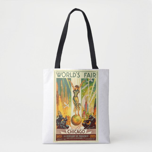 Tote Bag Foire mondiale de Chicago 1933 siècle de progrès (Devant)