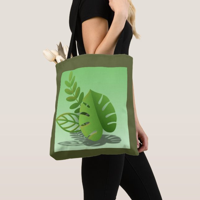 Tote Bag Folhas Verdes (De près)
