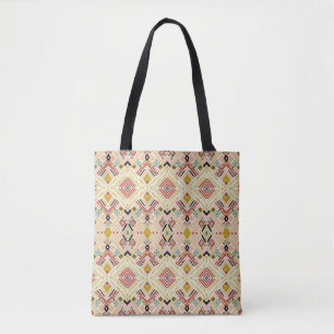 Tote Bag folklore géométrique d'Ikat, motif damassé orienta