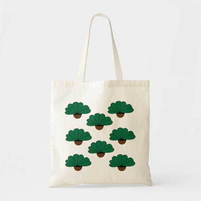 Tote Bag Folle Dame de la Plante Plantes en Pot Verts (Devant)