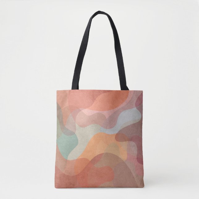 Tote Bag Fond de blobs pastel superposés abstraits (Devant)