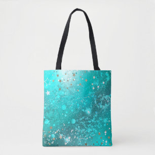 Tote Bag Fond de papier d'aluminium turquoise menthe