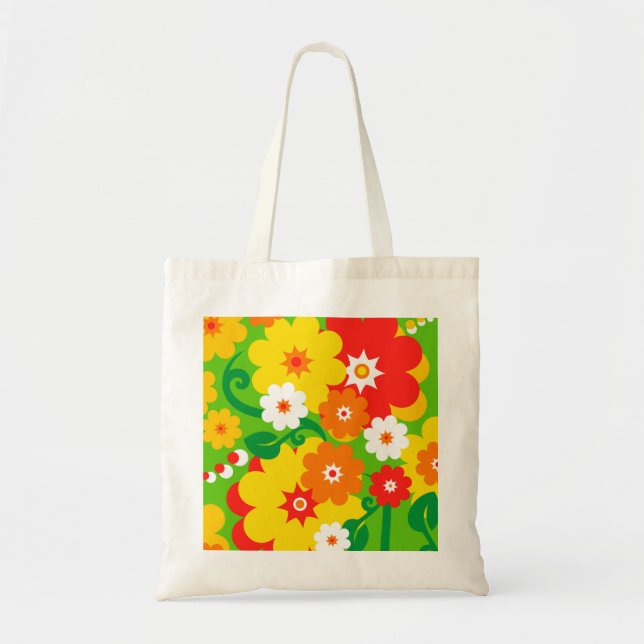 Tote Bag Fond d'écran Funky Flower Power (Devant)