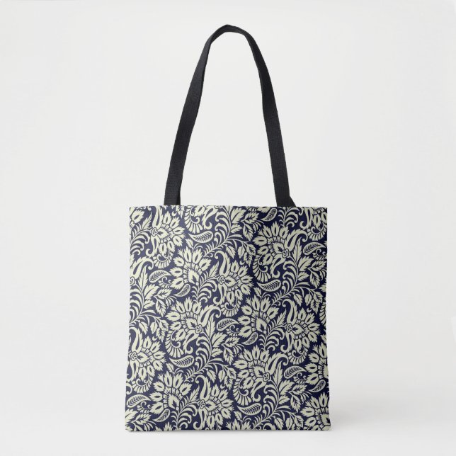 Tote Bag Fond Floral Indien Design Vintage (Devant)